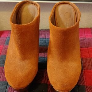 Jessica Simpson Orange Suede Mules